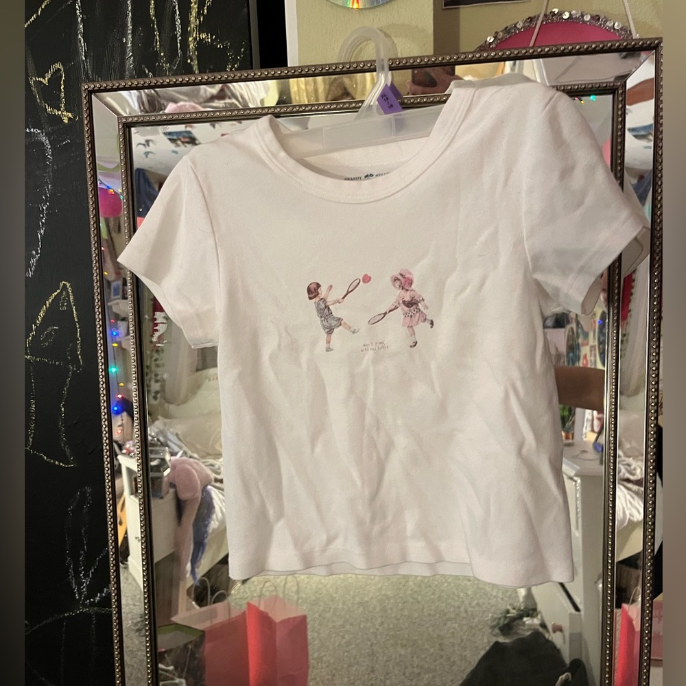 Brandy Melville white baby tee